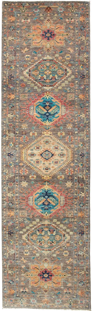 Samarkand Tappeto orientale 290x80 Grigio (Pakistan) Annodato A Mano