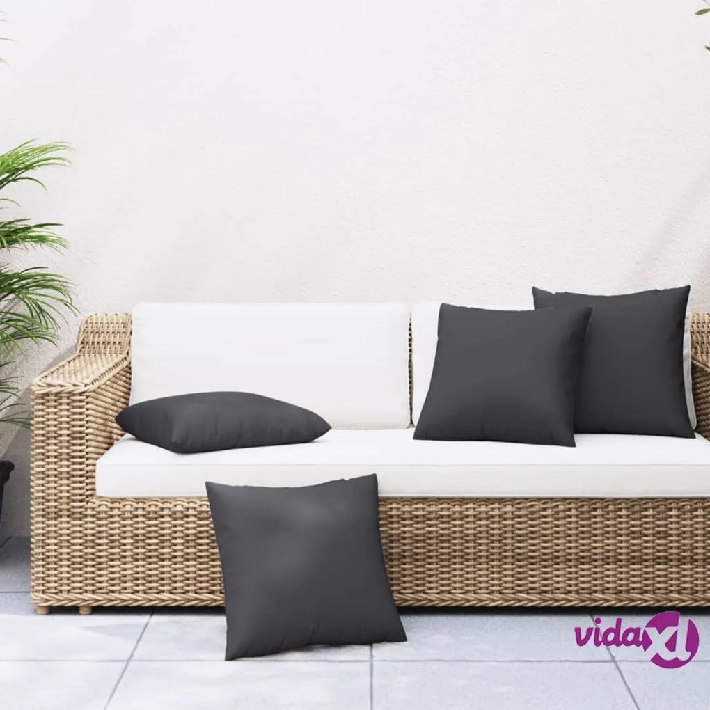 vidaXL Cuscini Decorativi 4 pz Neri 50x50 cm in Tessuto