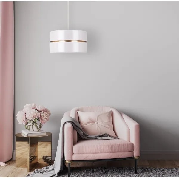 Duolla - Lampadario a sospensione con filo DUO 1xE27/15W/230V diametro 40 cm bianco/oro