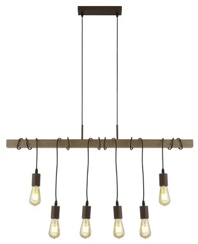 Barn 6lt pendant - metallo nero e legno