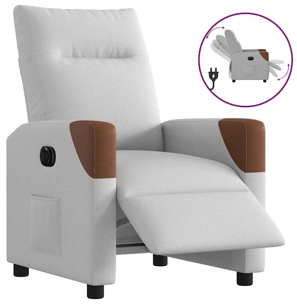 Poltrona Elettrica Reclinabile Grigio Nuvola İn Tessuto /