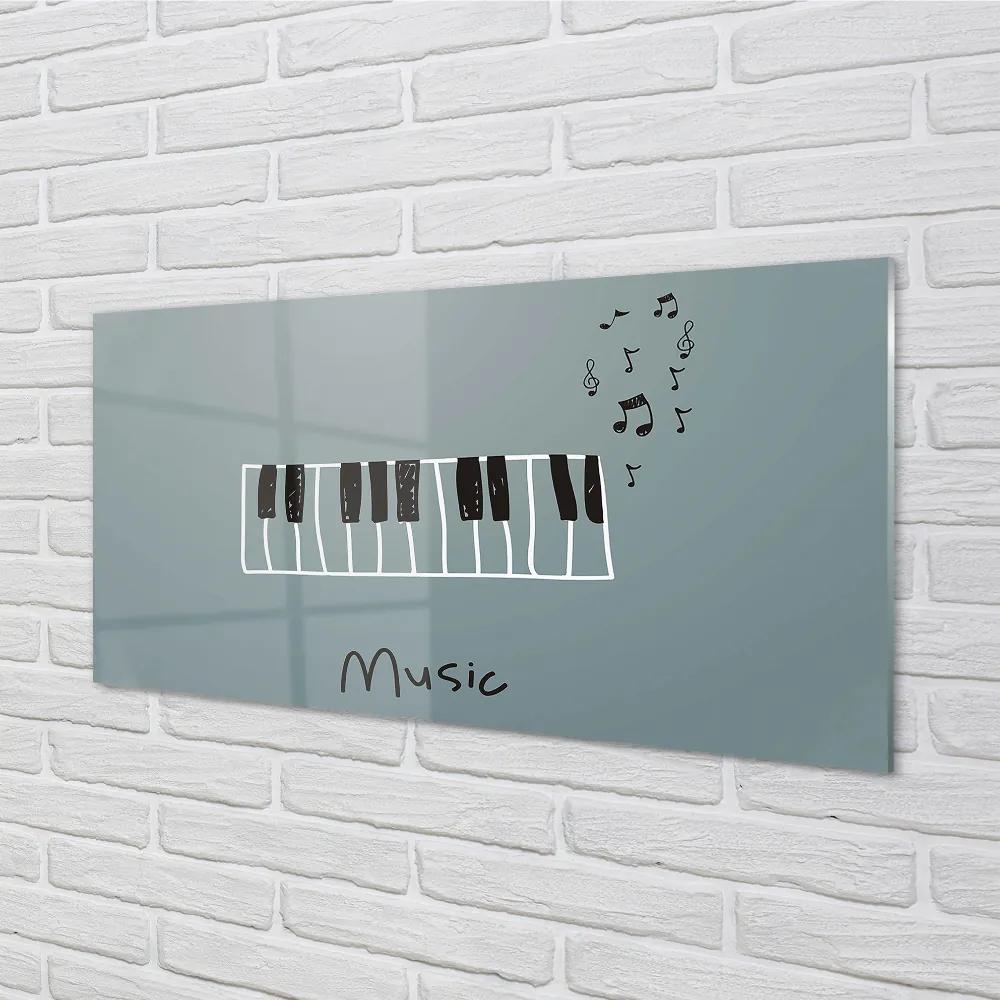Quadro acrilico Note per pianoforte 100x50 cm