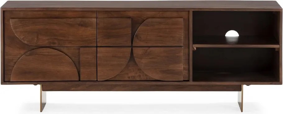 Mobile TV marrone in mango massiccio 145x55x40 cm Trisha – MOME