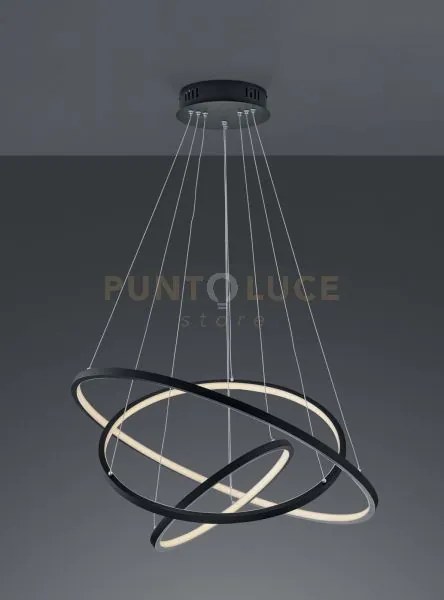 Aaron sospensione led antracite 3 anelli con tecnologia " wiz " mul...