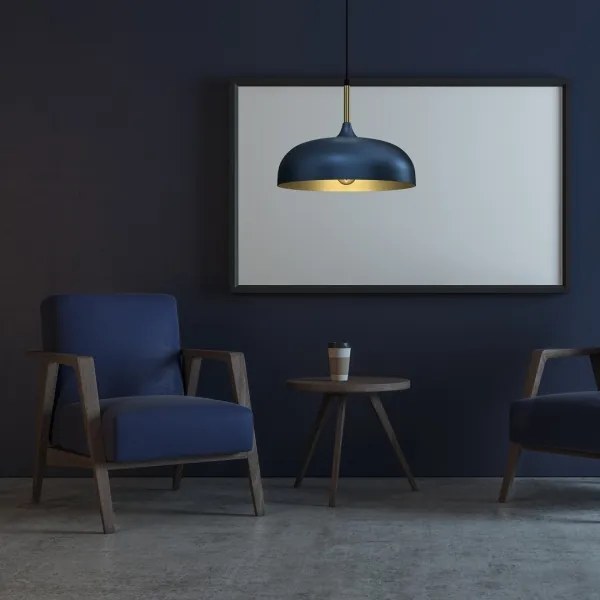 Brilagi - Lampadario a sospensione con filo ABRAHAM 1xE27/60W/230V diametro 35 cm blu