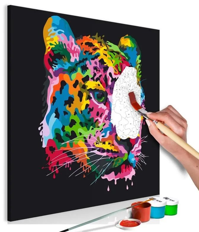 Quadro fai da te Colourful Leopard