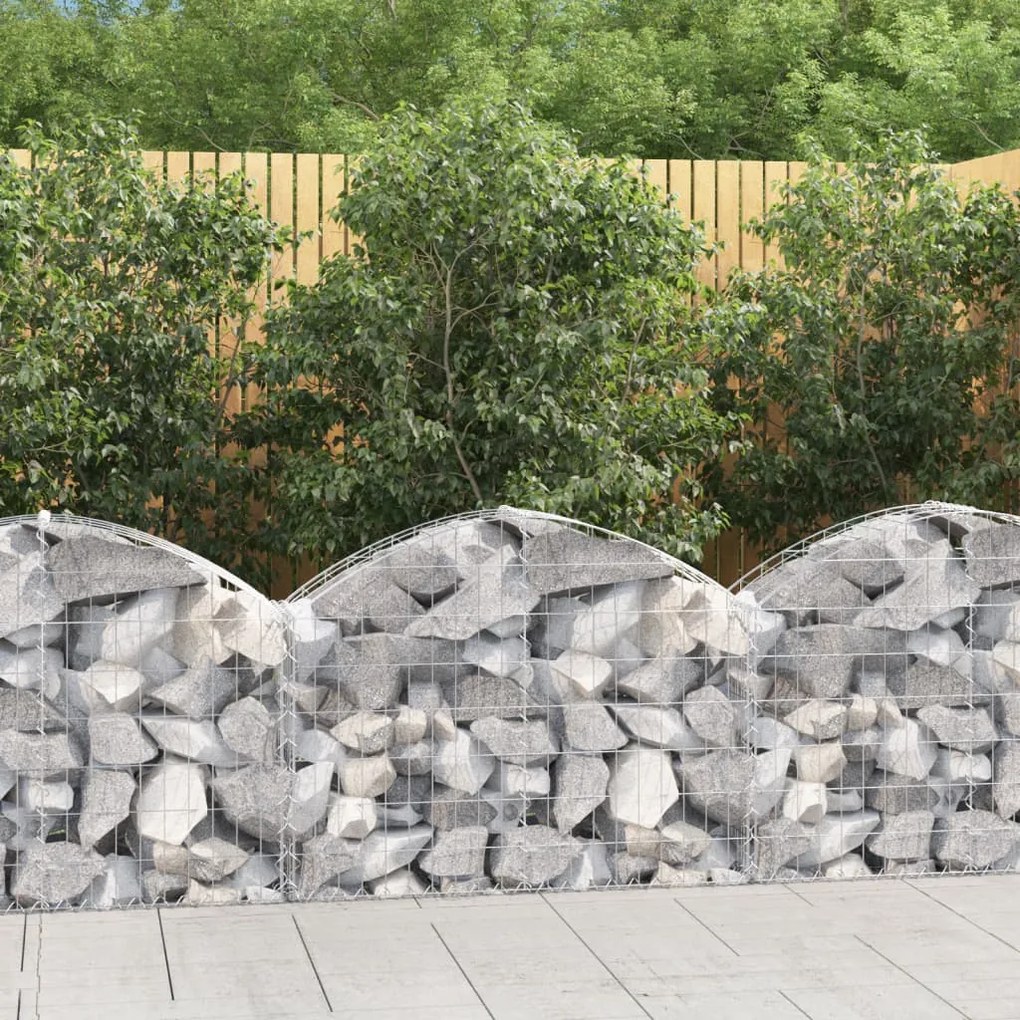 Cesto Gabbione Ad Arco 100x30x60/80 Cm Ferro Zincato /