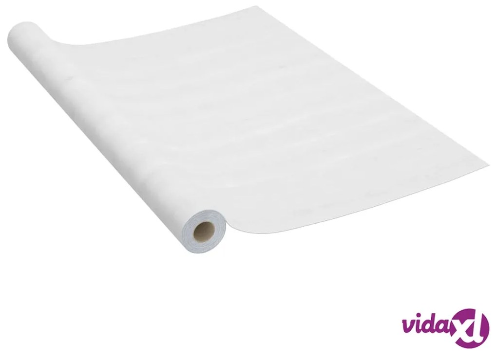 vidaXL Pellicola Autoadesiva per Mobili Legno Bianco 500x90 cm in PVC