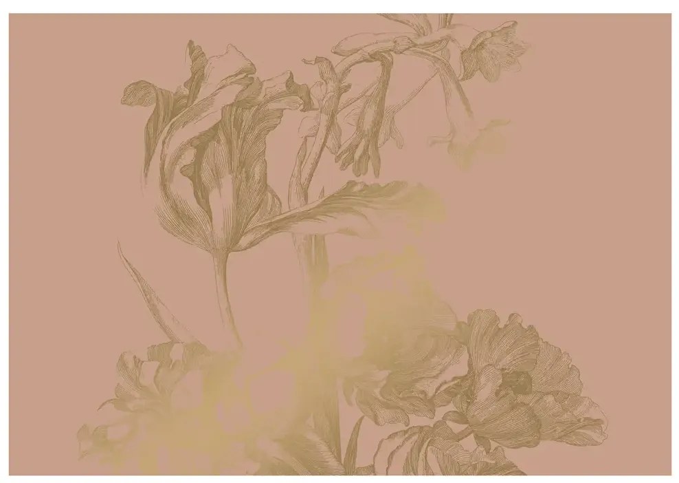 KEK Amsterdam Wandbild Engraved Flowers Gold 4 - XL