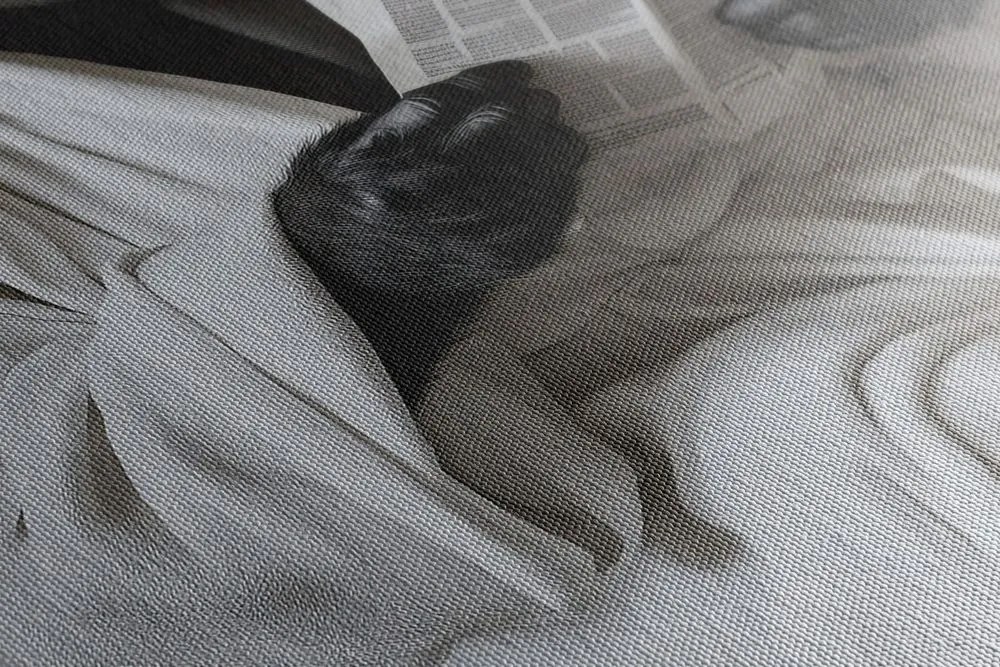 Stampa su tela – Gorilla con giornali in bagno