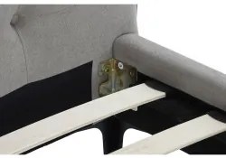 Letto DKD Home Decor Grigio Metallo Legno Poliestere Alluminio (200 x 220 x 120 cm)