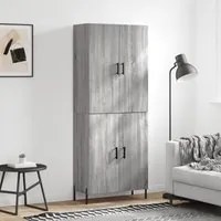 Credenza Grigio Sonoma 69,5x34x180 cm in Legno Multistrato 3195689