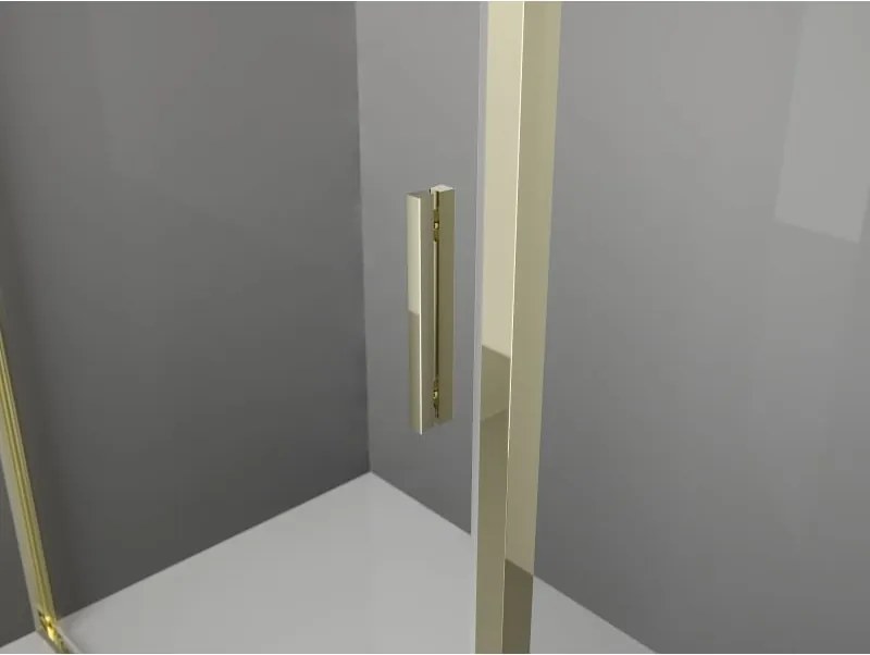 Mexen Exo cabina doccia pentagonale a battente 90 x 90 cm, trasparente, oro - 812-090-090-50-00