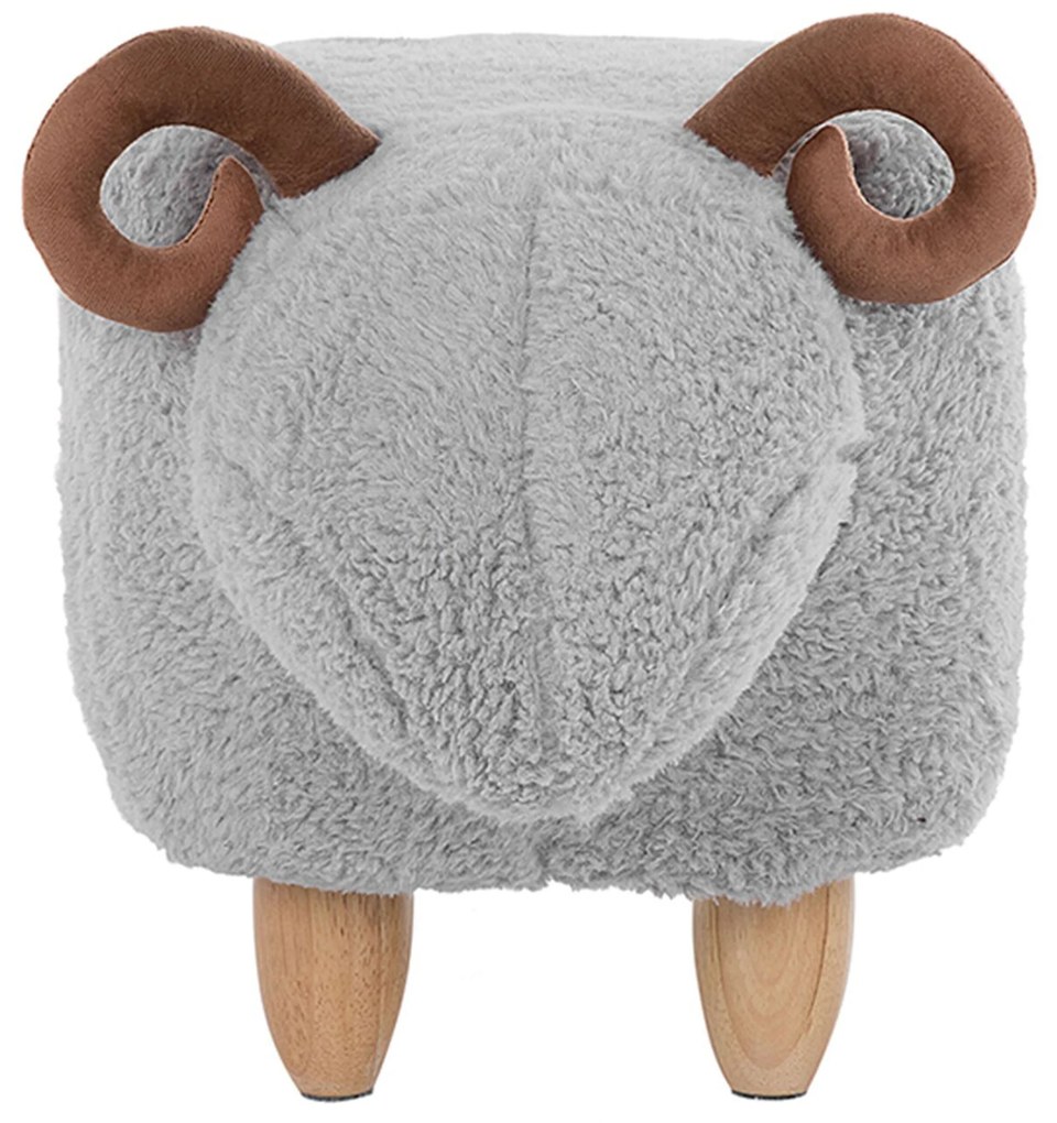 Pouf in tessuto grigio LAMB Beliani
