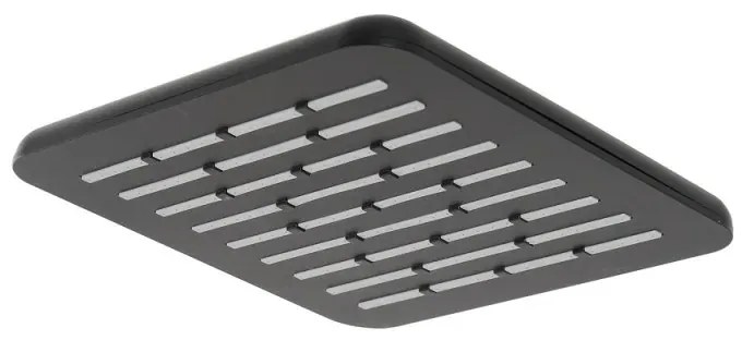 Soffione doccia 20 x 20 cm in finitura nero anticalcare Hidra