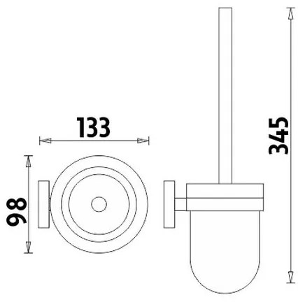 NIMCO UN 13094WN-26 - Scopino a parete UNIX opaco vetro/cromo lucido