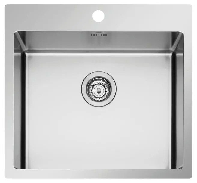 Lavello sopratop 1 vasca in inox argento PYRAMIS Istros L 51 x L 55 cm