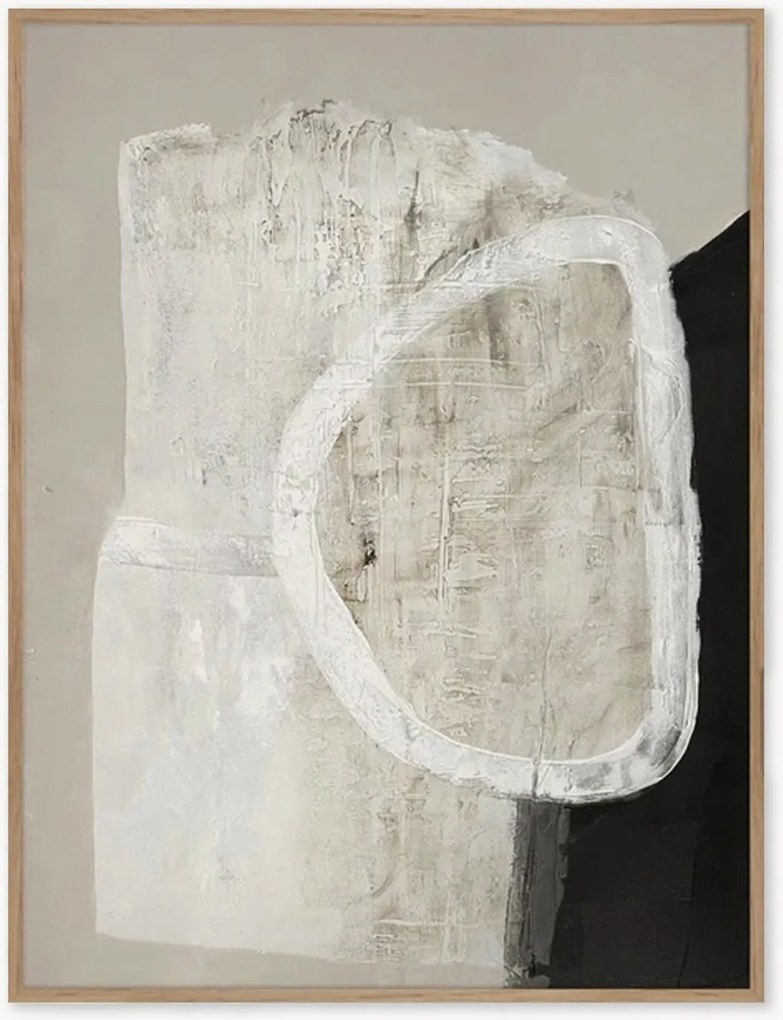 Quadro su tela incorniciato dipinto a mano White Stone