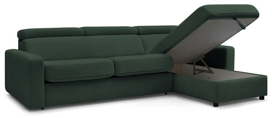 Divano angolare in verde scuro allungabile (con composizione variabile) Monaco – Bobochic Paris