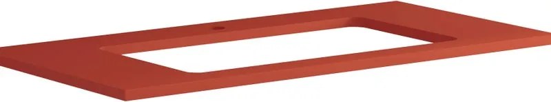 Top per lavabo semincasso Niwa18058  L 90 x H 1.8 x P 46 cm laccato opaco paprika truciolare