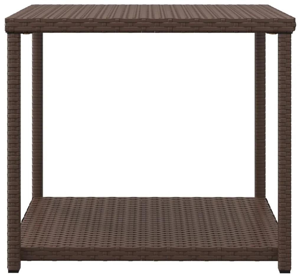 Tavolino marrone 55x45x49 cm in polyrattan