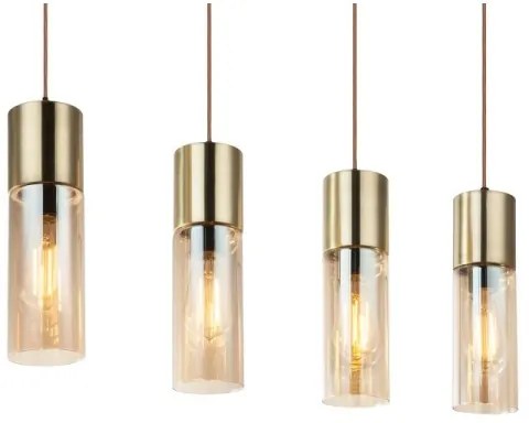 GLOBO 21000-4HM - Lampadario a sospensione con filo ANNIKA 4xE27/25W/230V ottone