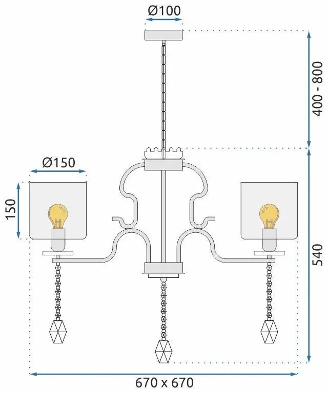 Lampada Cristal APP958-5CP