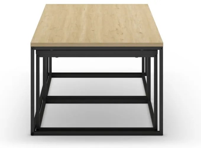 set di 3 tavolini in colore grigio-naturale 60x110 cm Camelia - Marckeric