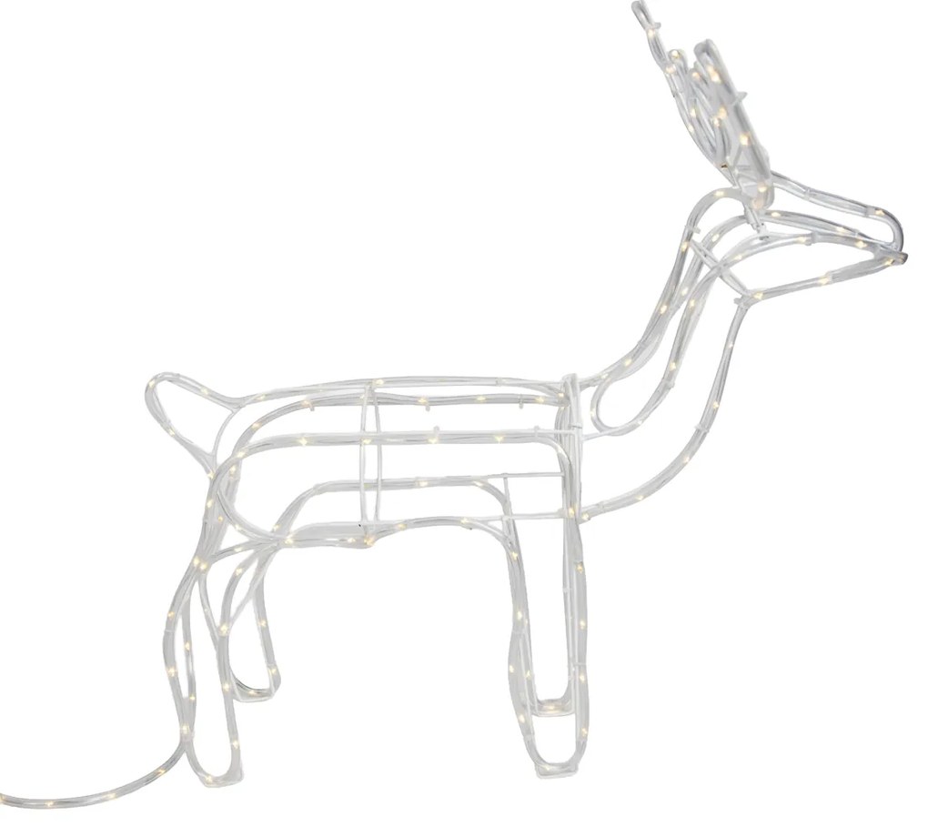 Lampada da terra natalizia renna con slitta 176 cm con LED e timer IP44 - Sori