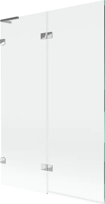 Mexen Lunar L paratia da vasca da bagno a 2 ante sinistra 120 x 150 cm, trasparente, cromata - 897L-120-100-01-00-L