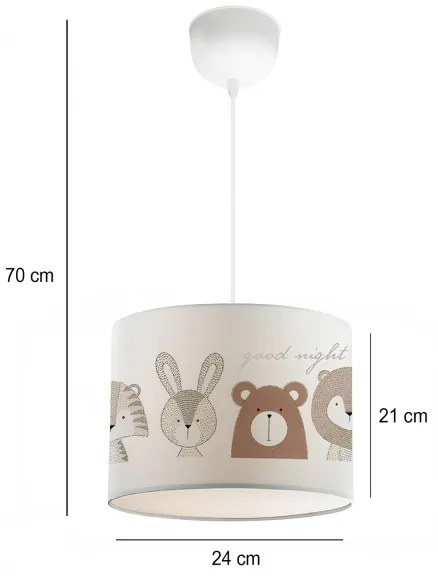 Lampadario per bambini CANDY 1xE27/40W/230V bianco/marrone