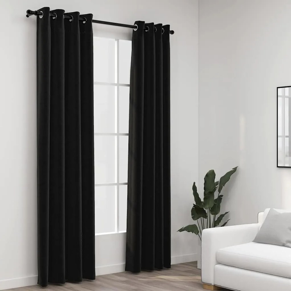 Tende Oscuranti Effetto Lino 2 Pz 140x225 Cm Antracite /