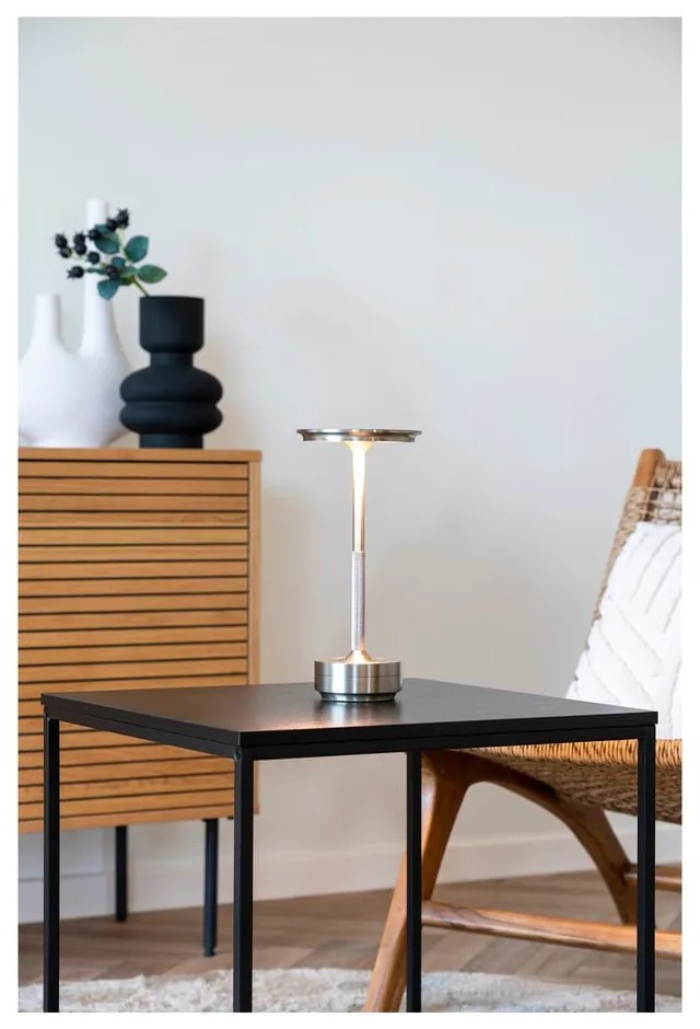 Lampada da tavolo LED argentata (altezza totale 28,5 cm) Lyneham – House Nordic