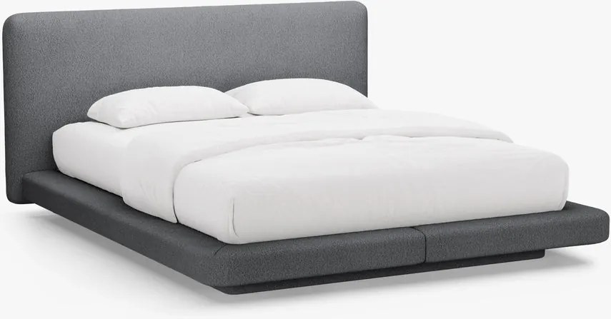 Letto imbottito Linea in bouclé Baloo - 200x200 cm