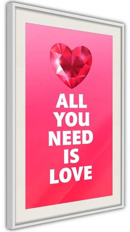 Poster  Ruby Heart  Cornice Quadri Cornice nera, Larghezza x Altezza Home decor 30x45