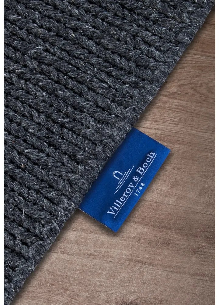 Tappeto grigio scuro in lana intrecciata 190x280 cm Francois - Villeroy&Boch