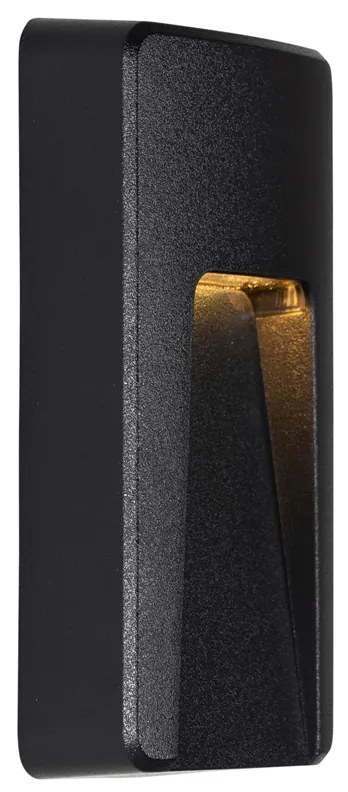 Set di 2 Applique da Esterno Rettangolari Nere con LED IP65 - Gem