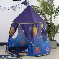 Tenda Casetta Gioco Bambini Capanna Castello Giocattolo in Tessuto 120x116 Blu