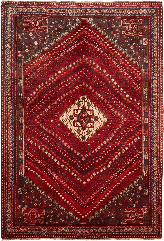 Shiraz Tappeto persiano 170x250 Rosso (Iran) Annodato A Mano
