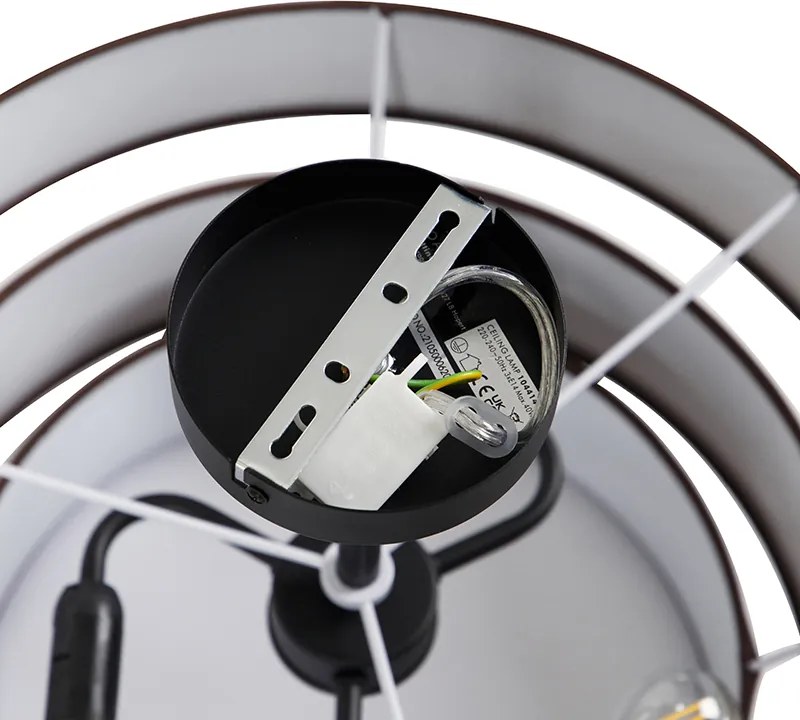 Plafoniera moderna marrone 45 cm 3 luci - Drum Trio