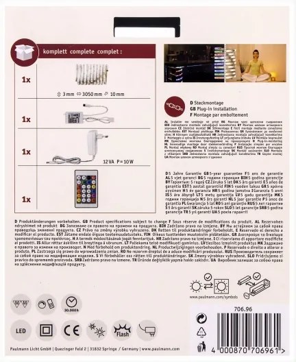 Paulmann 70696 - Striscia LED RGBW/8W Dimmerabile DIGITALE 3m 230V + tc