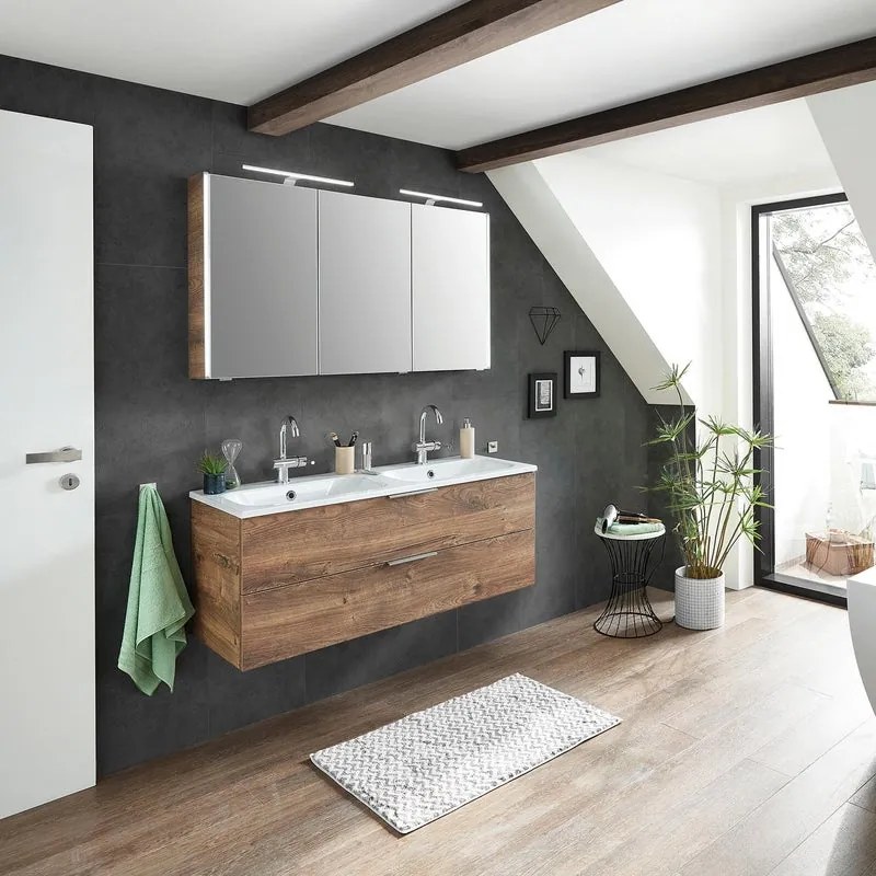 Mobile da bagno sotto lavabo PELIPAL rovere L 119 x H 48 x P 45 cm 2 cassetti, lavabo non incluso