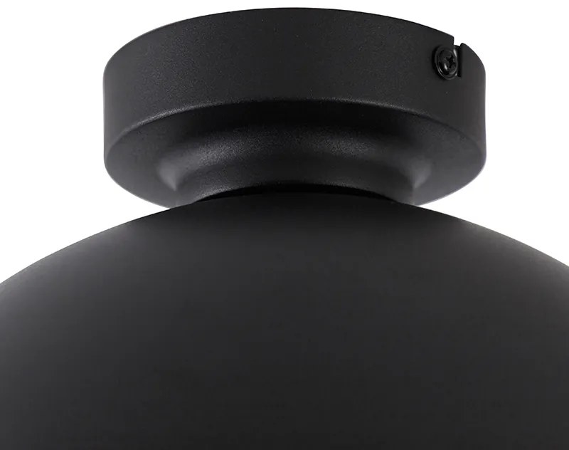 Plafoniera industriale nera e oro 28 cm - Magnax