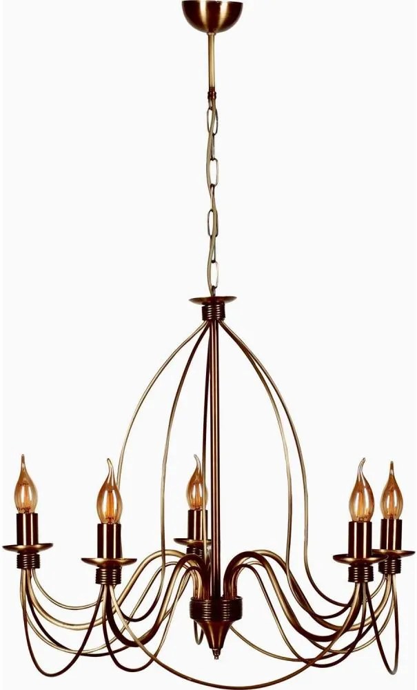 Lampadario CLASSIC a catena, 5xE14/40W/230V, finitura bronzo