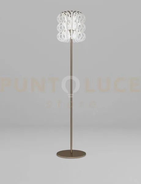 Ecos lampada da terra 35 bianco rigadin bronzo satinato 1 luce atta...