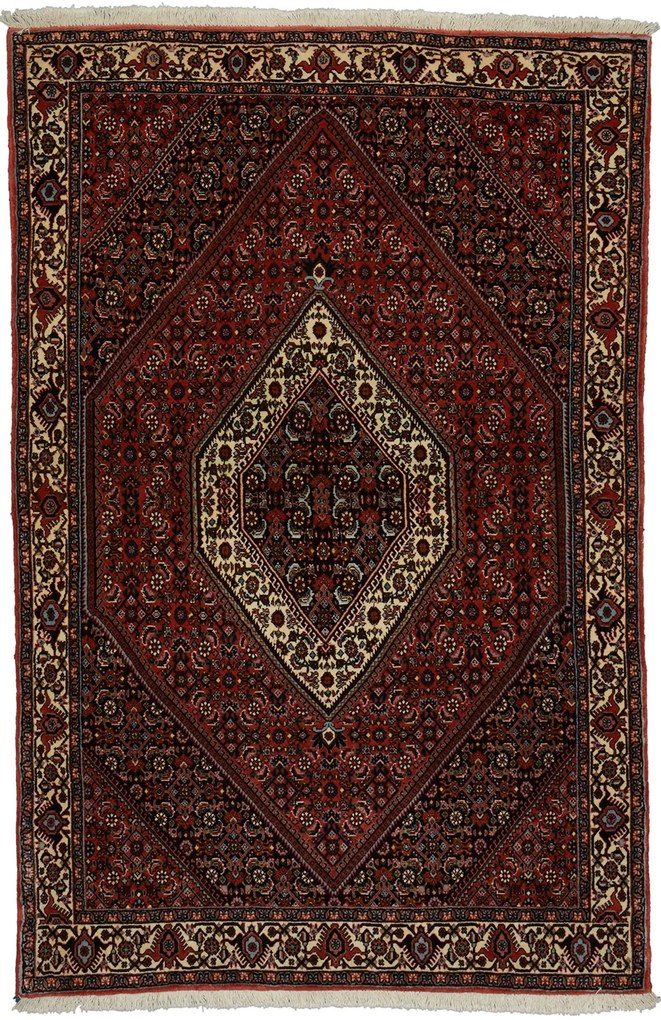 Bidjar Tappeto 120 x 180 Rosso (Iran) Annodato A Mano