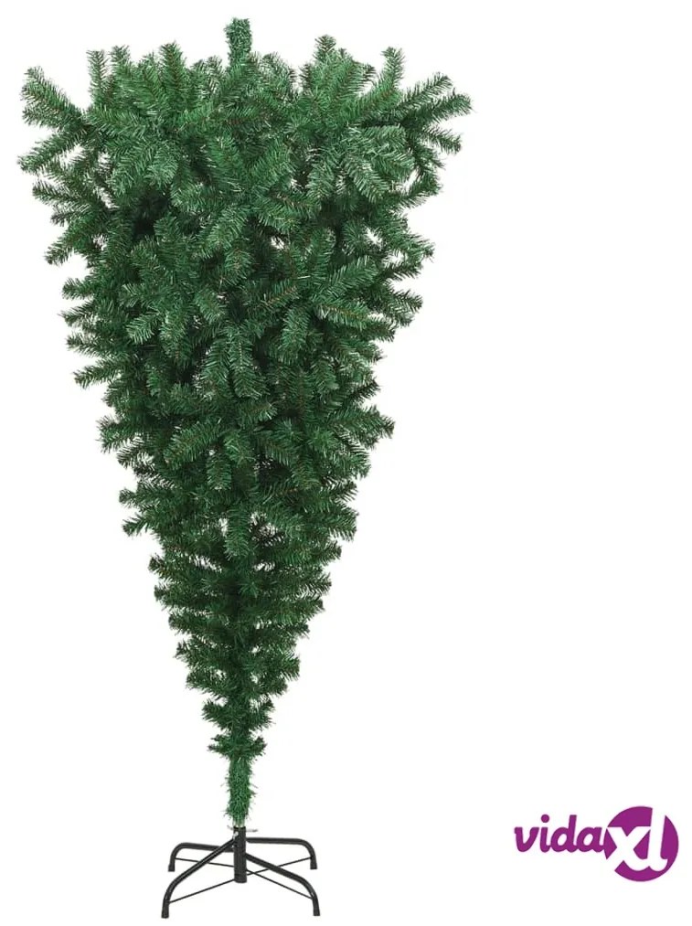 vidaXL Albero di Natale Artificiale Capovolto con Supporto Verde 180 cm PVC