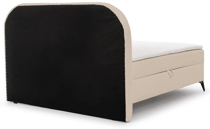 Letto boxspring beige con contenitore 200x200 cm Ornes – Ropez