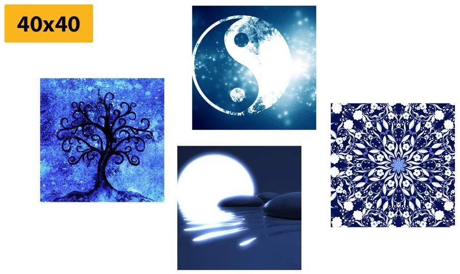 Set di quadri – Feng Shui in blu
