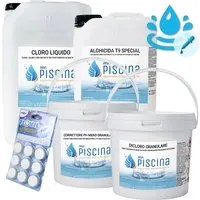 Kit Cloro Control Per Mantenimento Acqua Piscina Con Flocculante In Pastiglie - Da 55 A 100 Mc